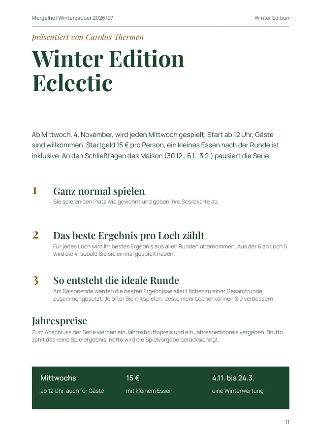 Heftseite: Winter Edition Eclectic